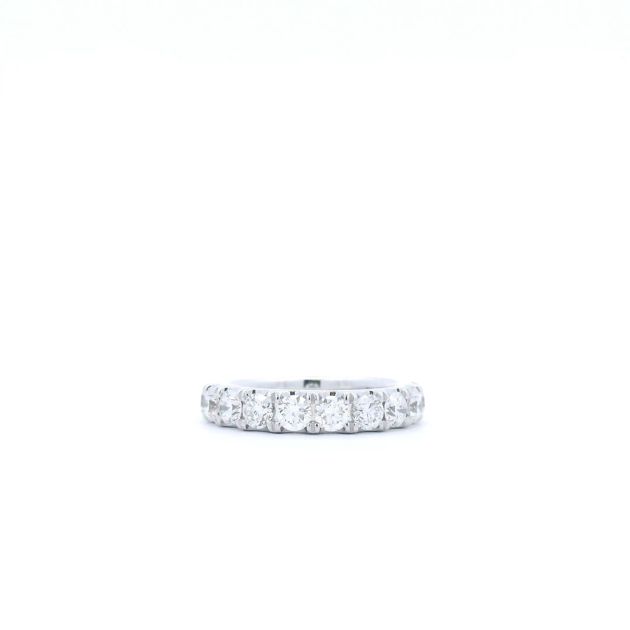1.60CTTW HALF ETERNITY DIAMOND BAND IN 14KWG SZ. 4.75 - Jackson Hole Jewelry Company