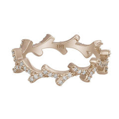 Diamond Antler Eternity Stacking Ring in 14K Gold - Jackson Hole Jewelry Company
