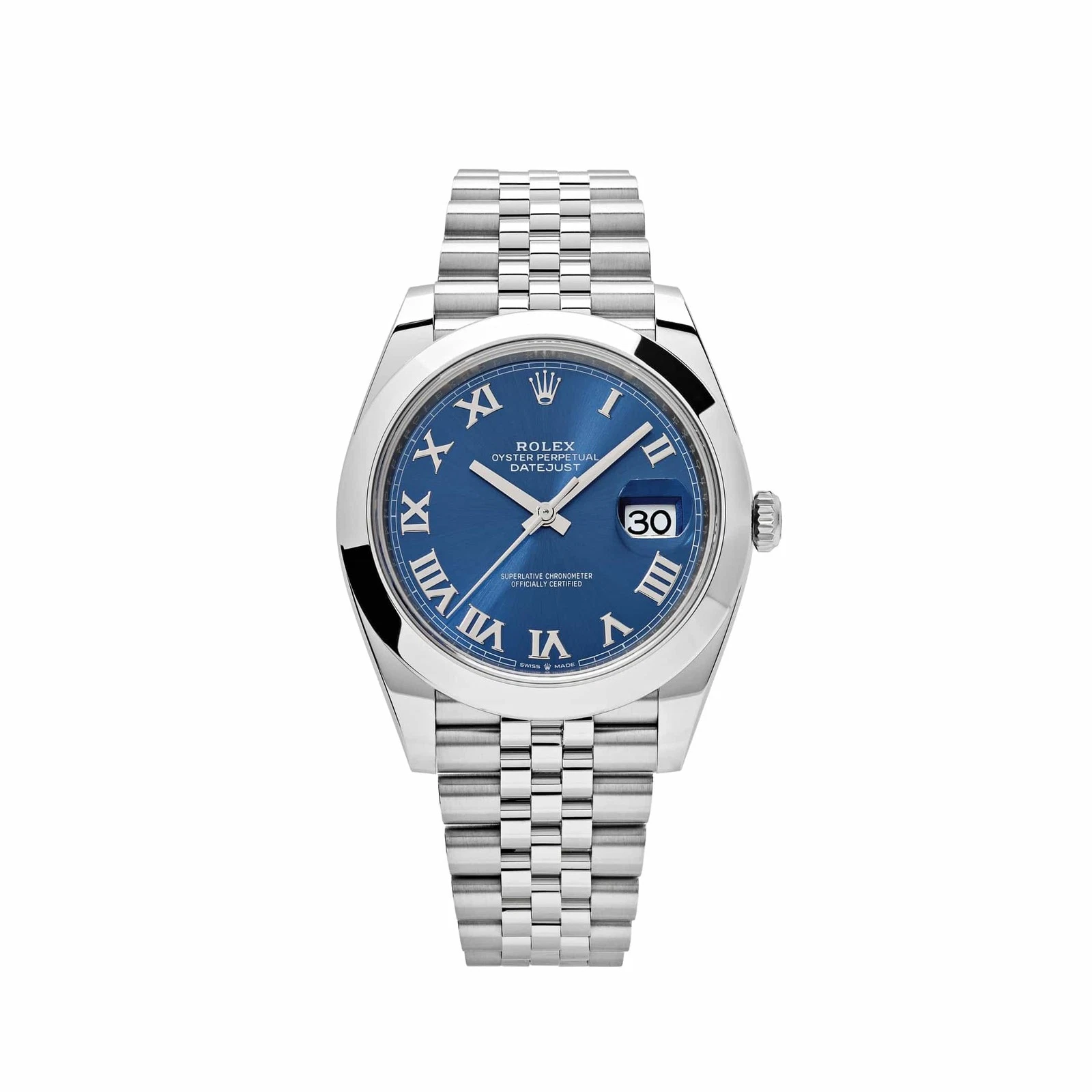 Rolex Datejust 41mm Smooth Blue Roman Dial SS/WG Jubilee - Jackson Hole Jewelry Company