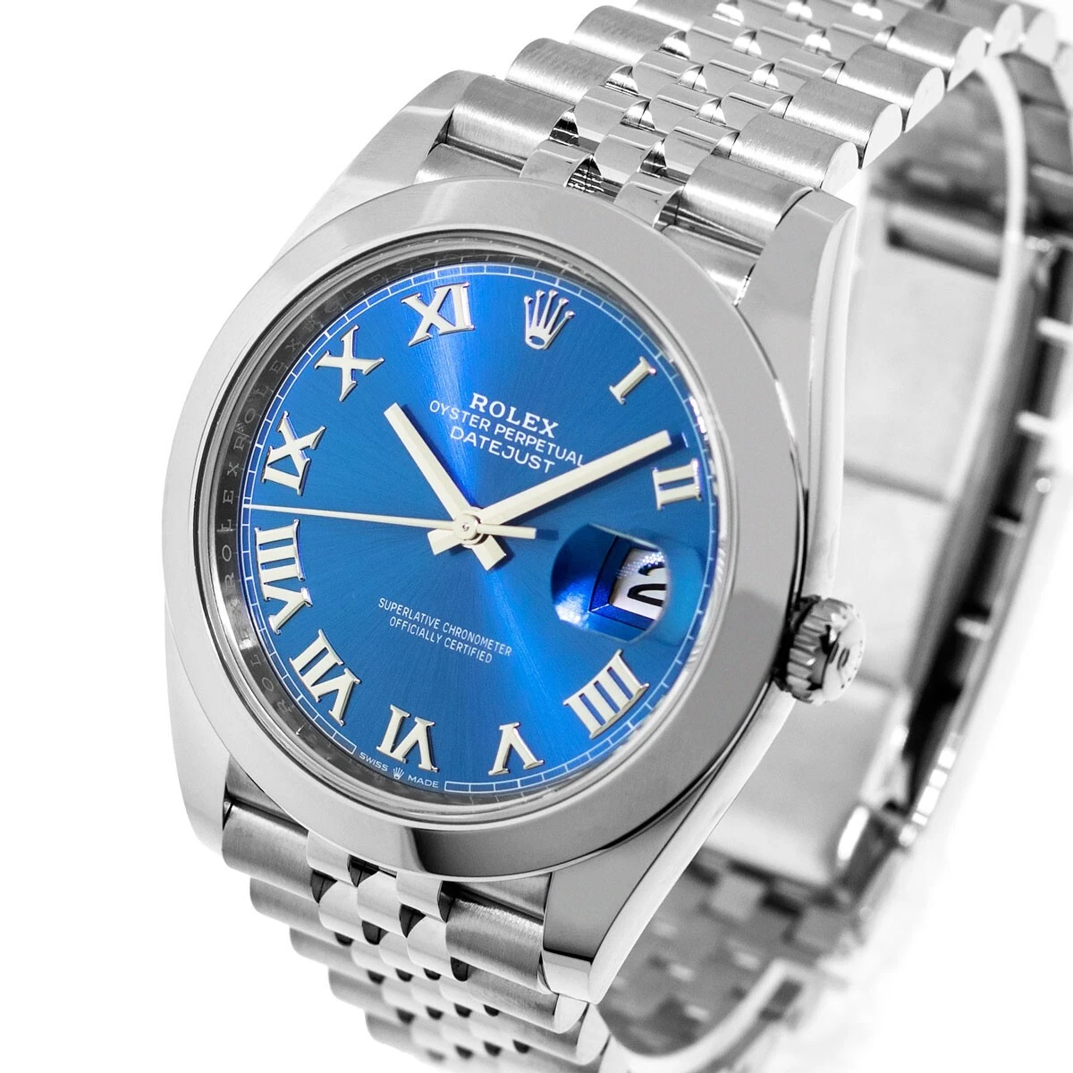 Rolex Datejust 41mm Smooth Blue Roman Dial SS/WG Jubilee - Jackson Hole Jewelry Company