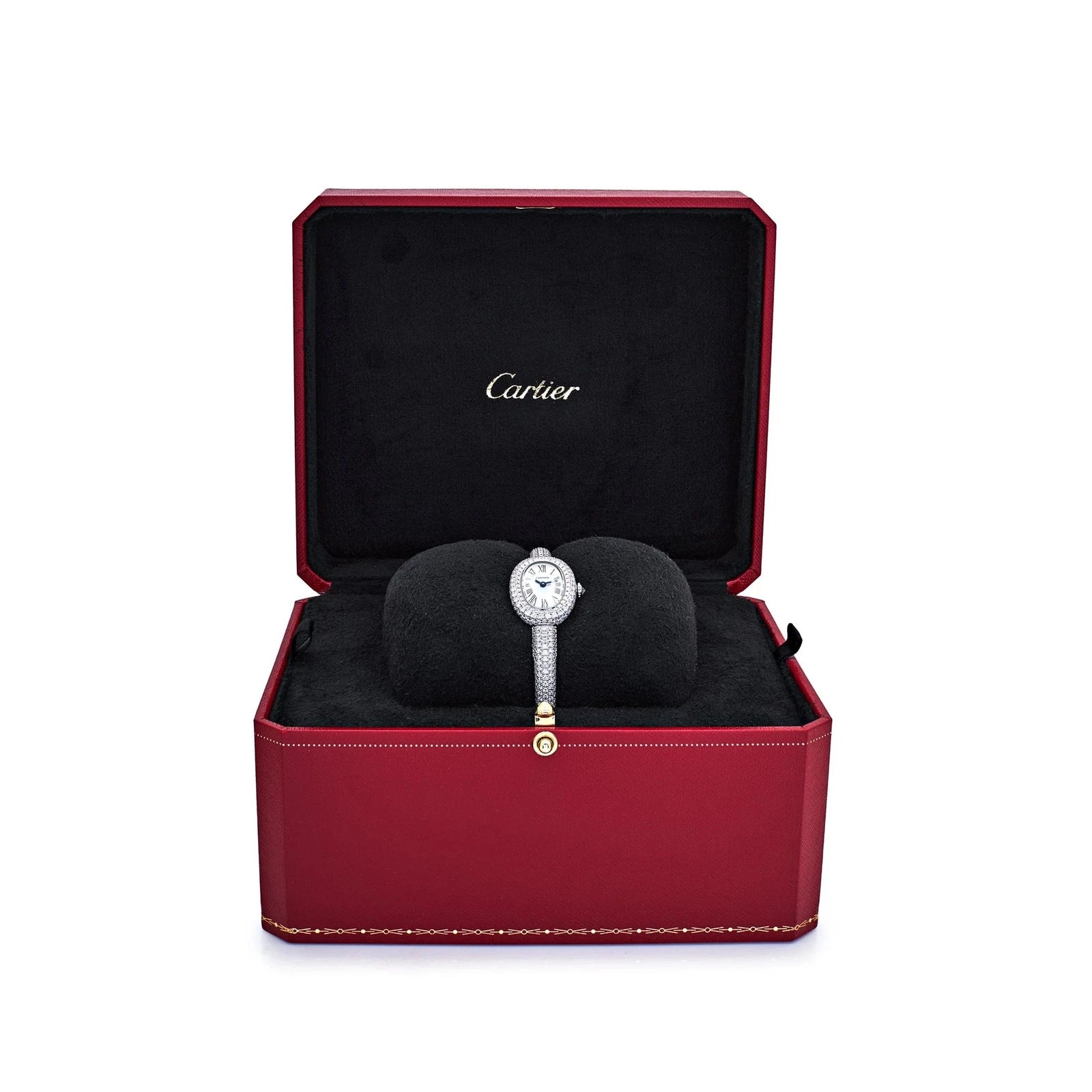 Cartier - Baignoire Mini with Silver Dial on Diamond Bracelet - Jackson Hole Jewelry Company