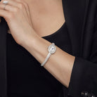 Cartier - Baignoire Mini with Silver Dial on Diamond Bracelet - Jackson Hole Jewelry Company