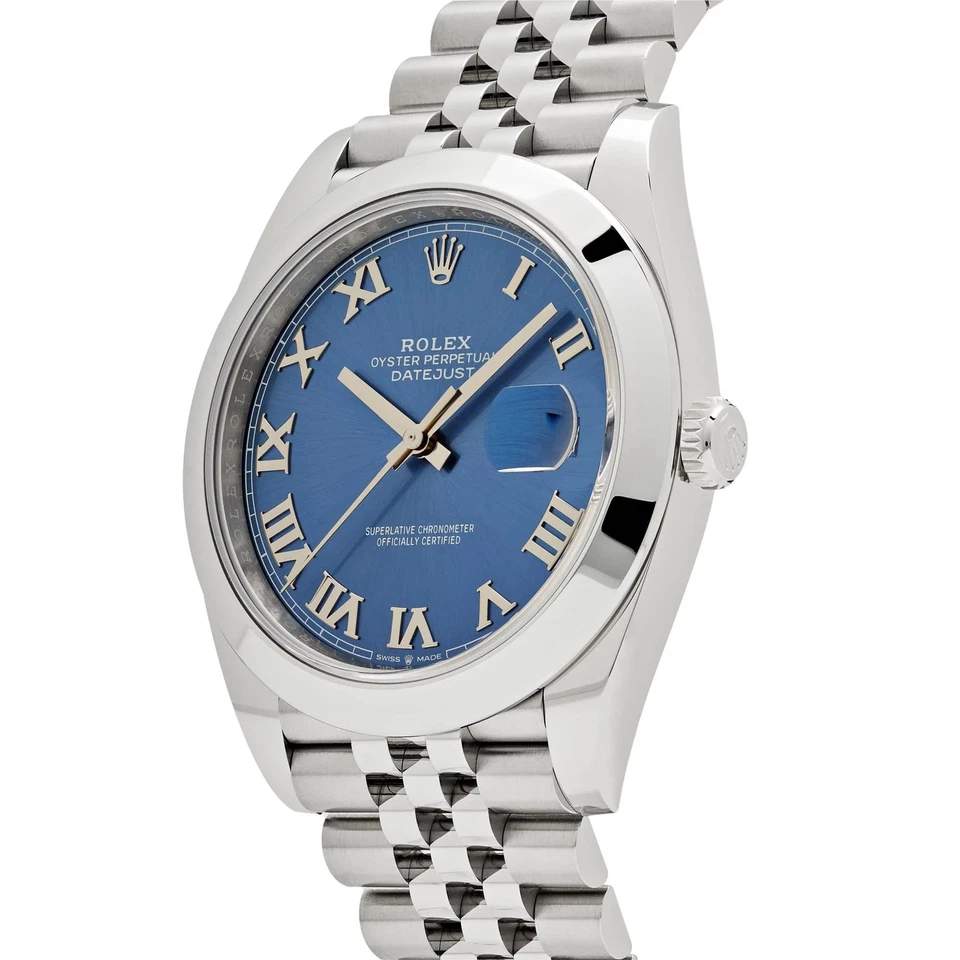 Rolex Datejust 41mm Smooth Blue Roman Dial SS/WG Jubilee - Jackson Hole Jewelry Company