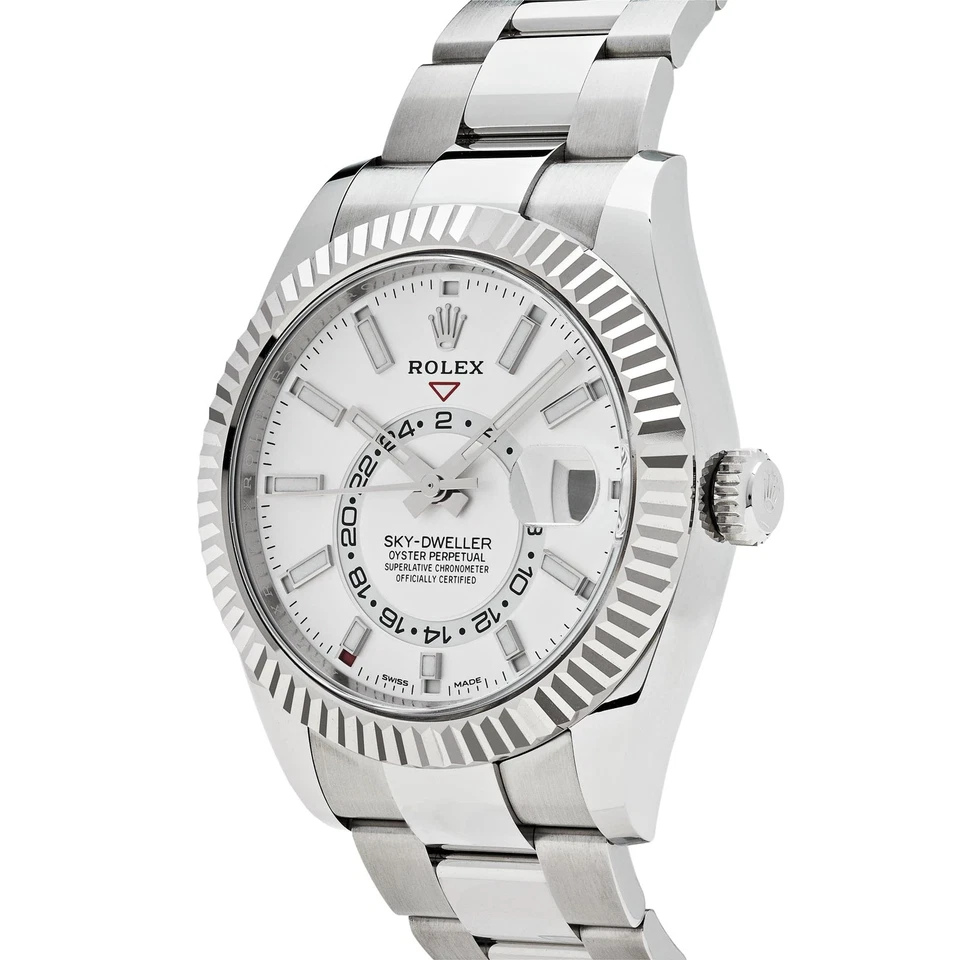 Rolex Sky-Dweller 42mm White Dial in Oystersteel and White Gold on Oyster Bracelet - Jackson Hole Jewelry Company