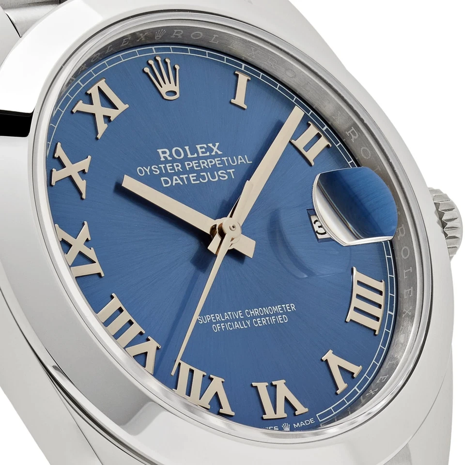 Rolex Datejust 41mm Smooth Blue Roman Dial SS/WG Jubilee - Jackson Hole Jewelry Company