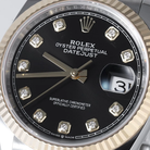 Rolex Datejust 36mm Black Diamond Dial Fluted Bezel in Steel and Yellow Gold - Jackson Hole Jewelry Company