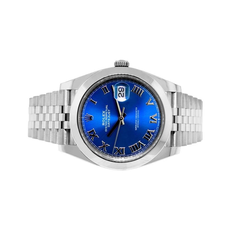 Rolex Datejust 41mm Smooth Blue Roman Dial SS/WG Jubilee - Jackson Hole Jewelry Company