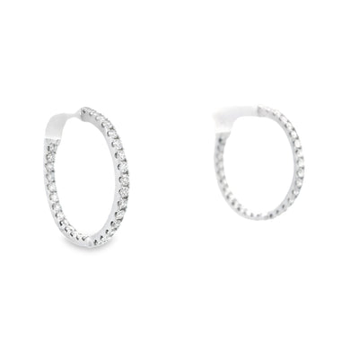 1.00cttw Diamond Hoops in 14K White Gold - Jackson Hole Jewelry Company