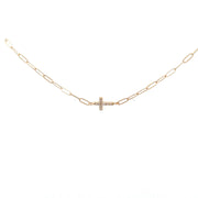 LOVE LETTER DIAMOND PAVÉ CROSS BRACELET 14K YELLOW GOLD - Jackson Hole Jewelry Company