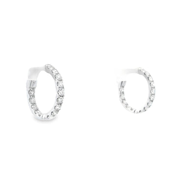 1.00cttw Diamond Hoops in 14K White Gold - Jackson Hole Jewelry Company