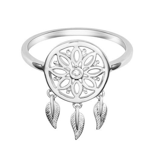 Teton Dreamcatcher Collection Ring With Diamonds Set in 18K Gold - Jackson Hole Jewelry Company