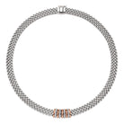 FOPE PANORAMA 18K White Gold Necklace with White Diamonds and Rose Gold Rondels - 0.30 carats - Jackson Hole Jewelry Company