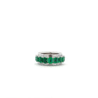 WHITE GOLD XPANDABLE DIAMOND RING WITH OCTAGONAL EMERALDS - Jackson Hole Jewelry Company