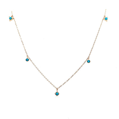 CLEO TURQUOISE DIAMOND CUT ADJUSTABLE CHAIN - Jackson Hole Jewelry Company