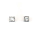 1.2Xcttw Halo Stud Square Earrings - Jackson Hole Jewelry Company