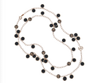 CHANTECLER PAILLETTES LONG LENGTH NECKLACE (90CM), IN 18KT PINK GOLD, DIAMONDS AND BLACK ENAMEL - Jackson Hole Jewelry Company