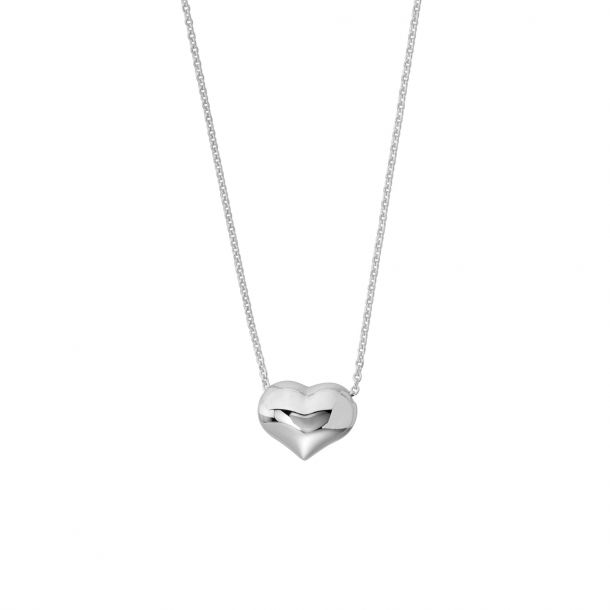 Puffed Heart Necklace in 14K Gold - Jackson Hole Jewelry Company