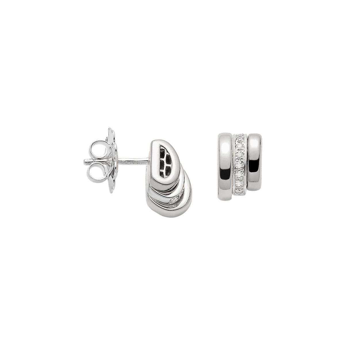FOPE PRIMA 18K Gold Studs with White Diamonds - 0.13 carats - Jackson Hole Jewelry Company
