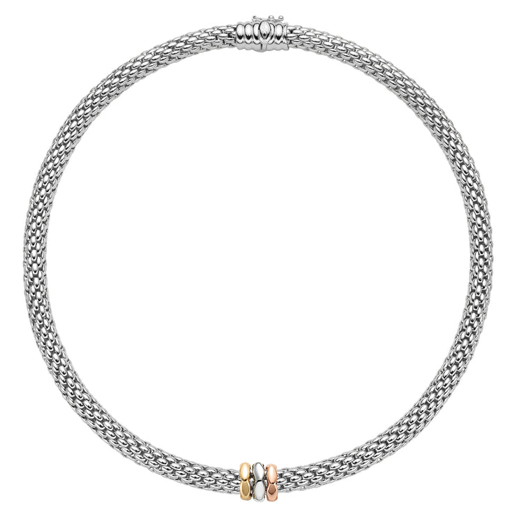 FOPE LOVE NEST Necklace with 18K Tri-Gold Rondels