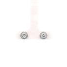 .8X Halo Stud Round Earrings 18KW - Jackson Hole Jewelry Company