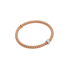 FOPE SOLO 18K Gold Flex’it Bracelet with White Diamond Pavé Rondel - 0.29 carats - Jackson Hole Jewelry Company