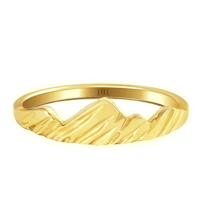 Teton Mountain Bottom Ring in 14K Yellow Gold - Jackson Hole Jewelry Company