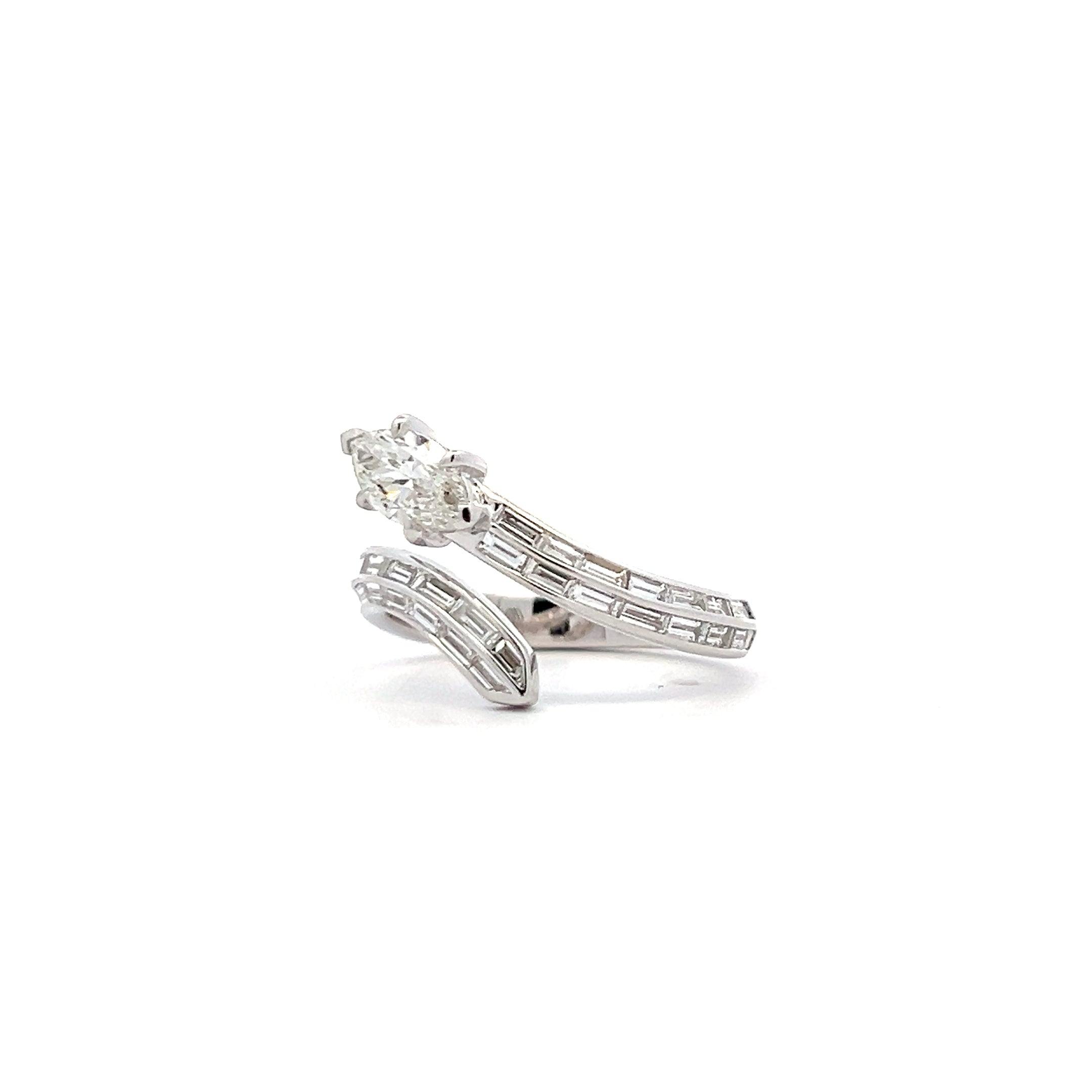 1.36 cttw Empire Serpent Diamond Ring in 18K white Gold - Jackson Hole Jewelry Company