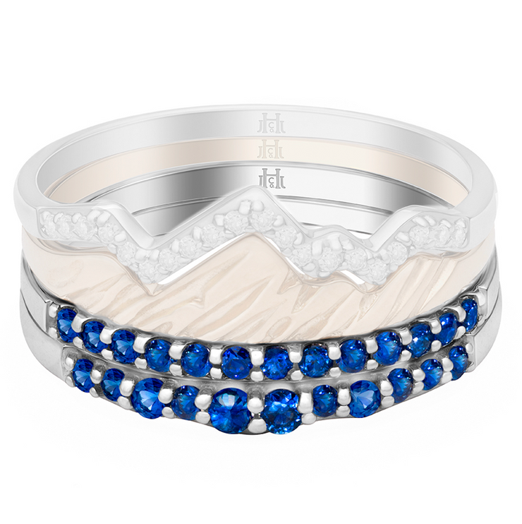 Teton Stacking Ring Jenny Lake Double Stack Sapphire Bands Only - Jackson Hole Jewelry Company