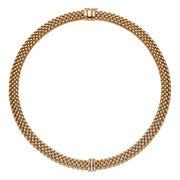 FOPE PANORAMA 18K Gold Necklace with White Diamond Set Rondels - 0.08 carats - Jackson Hole Jewelry Company