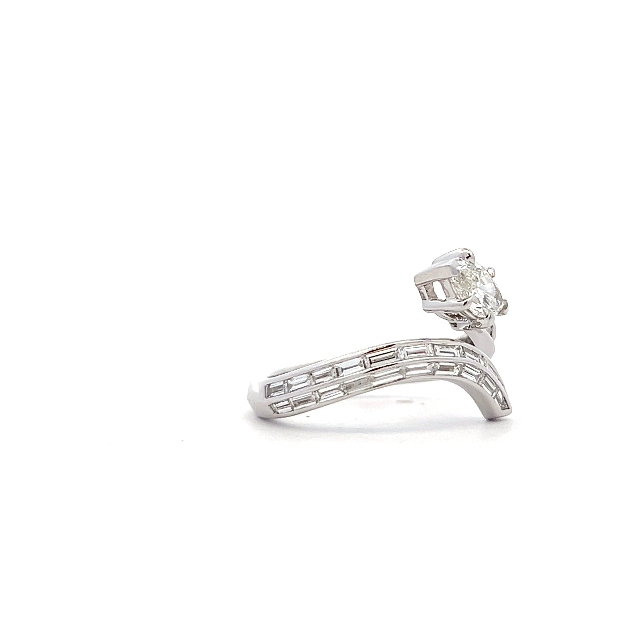 1.36 cttw Empire Serpent Diamond Ring in 18K white Gold - Jackson Hole Jewelry Company