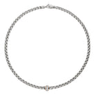 FOPE EKA 18K White & Rose Gold Necklace with White Diamond Pavé Rondel - 0.37 carats - Jackson Hole Jewelry Company