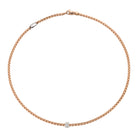 FOPE EKA 18K Gold Necklace with White Diamond Pavé Rondel - 0.19 carats - Jackson Hole Jewelry Company