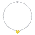 Yellow Diamond Heart Necklace with Pear-Cut Accents - Jackson Hole Jewelry Company