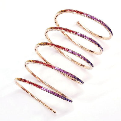 Rahaminov Rainbow Sapphire Baguette Coil Bracelet - Jackson Hole Jewelry Company