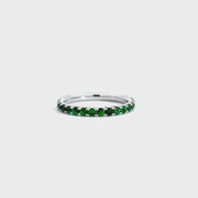 LUXE EDITION: 18 Karat French Cut Green Tsavorite Pavé Eternity Band