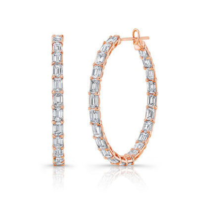 Rahaminov Emerald Cut Diamond Hoop Earrings - Jackson Hole Jewelry Company