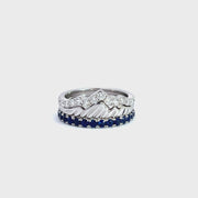 LUXE EDITION: 18K French Cut Snake River Sapphire Pavé Eternity Band