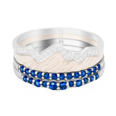 Teton Stacking Ring Jenny Lake Double Stack Sapphire Bands Only - Jackson Hole Jewelry Company