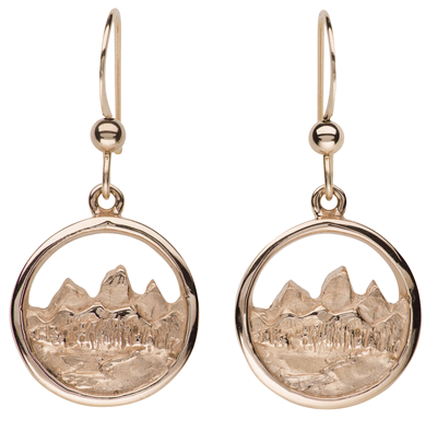 Small Teton Carved Circular Earrings - Jackson Hole Jewelry Company