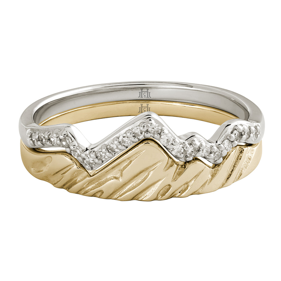 14 Karat Yellow Gold Duo Teton Stacking Ring™ (2 ring set) – Jackson ...