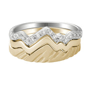 14 Karat White and Yellow Teton Stacking Ring™ (3 Ring Set) - Jackson Hole Jewelry Company