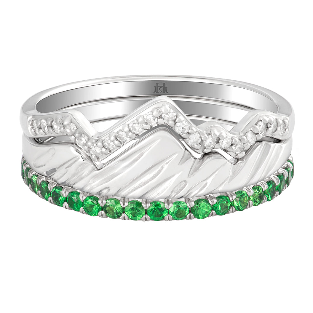 Teton Green Tsavorite Eternity Band set in 18K White Gold