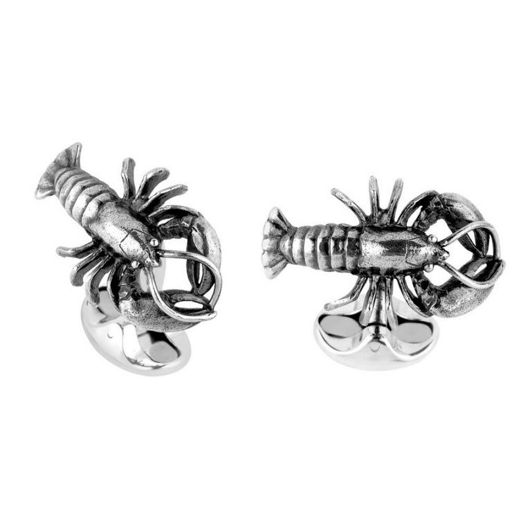 D&F Lobster Cufflinks in .925 Sterling Silver - Jackson Hole Jewelry Company