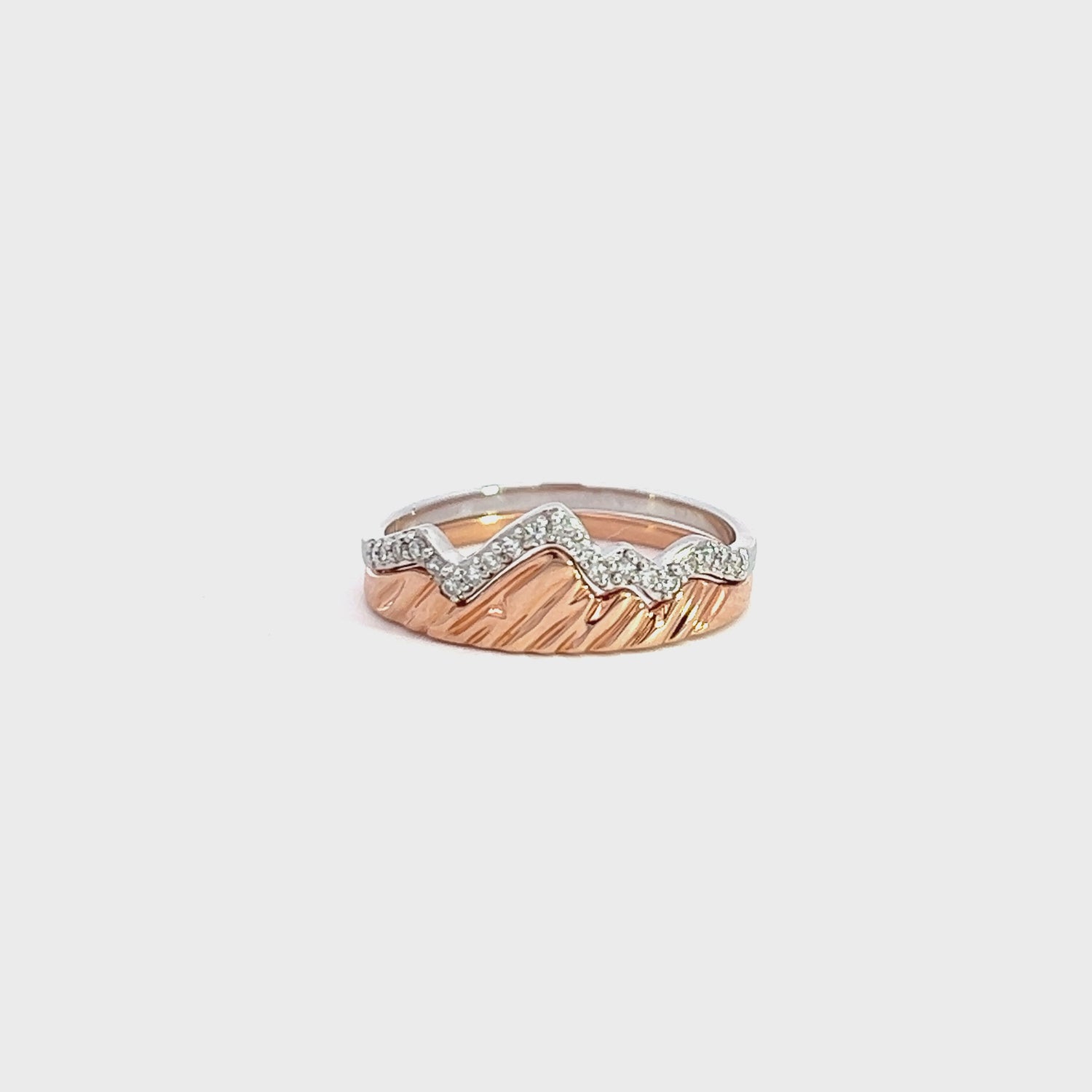 14K Rose Gold Duo Teton Stacking Ring™ (Two Ring Set) – Jackson Hole ...