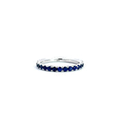 LUXE EDITION: 18 Karat French Cut Snake River Sapphire Pavé Eternity Band - Jackson Hole Jewelry Company