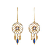 18 Karat Diamond and Sapphire Dreamcatcher Earrings - Jackson Hole Jewelry Company