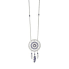 18 Karat White Gold with Diamond and Sapphire Dreamcatcher Necklace - Jackson Hole Jewelry Company