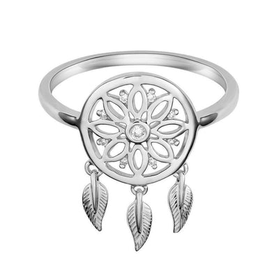 18 Karat White Gold and Diamond Dreamcatcher Ring - Jackson Hole Jewelry Company