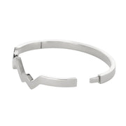 18 Karat White Hinged Teton Outline Stacking Bracelet - Jackson Hole Jewelry Company