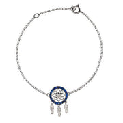 18 Karat White Gold with Diamond and Blue Sapphire Dreamcatcher Bracelet - Jackson Hole Jewelry Company